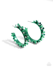 Load image into Gallery viewer, Paparazzi Fashionable Flower Crown - Green Hoop Earrings