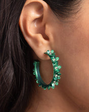 Load image into Gallery viewer, Paparazzi Fashionable Flower Crown - Green Hoop Earrings