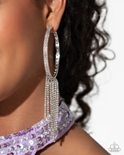 Load image into Gallery viewer, Paparazzi Jaw-Dropping Jubilee - White Hoop Earrings