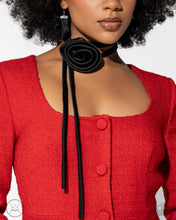 Load image into Gallery viewer, Paparazzi Rosette Reality - Black Choker Necklace