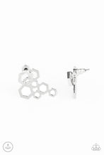 Load image into Gallery viewer, Paparazzi Six-Sided Shimmer - Silver Post Earrings
