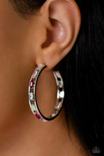 Load image into Gallery viewer, Paparazzi The Gem Fairy - Pink Hoop Earrings
