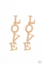 Load image into Gallery viewer, Paparazzi L-O-V-E- Gold Earrings