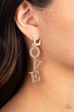 Load image into Gallery viewer, Paparazzi L-O-V-E- Gold Earrings