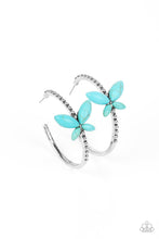 Load image into Gallery viewer, Paparazzi Bohemian Butterfly - Blue Hoop Earrings
