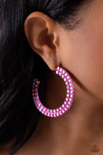 Load image into Gallery viewer, Paparazzi Flawless Fashion - Pink Hoop Earrings