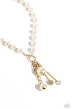 Load image into Gallery viewer, Paparazzi White Collar Welcome - Gold Necklace