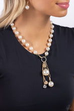 Load image into Gallery viewer, Paparazzi White Collar Welcome - Gold Necklace