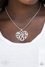 Load image into Gallery viewer, Paparazzi FILIGREE Your Heart With Love - Silver Heart Necklace