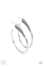 Load image into Gallery viewer, Paparazzi Fully Loaded - Silver Hoop Earrings
