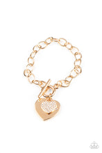 Load image into Gallery viewer, Paparazzi Heartbeat Bedazzle - Gold Bracelet