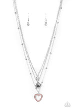 Load image into Gallery viewer, Paparazzi Never Miss a Beat - Pink Multi Layered Heart Necklace