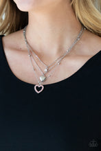 Load image into Gallery viewer, Paparazzi Never Miss a Beat - Pink Multi Layered Heart Necklace