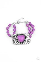 Load image into Gallery viewer, Paparazzi Sandstone Sweetheart - Purple Heart Bracelet
