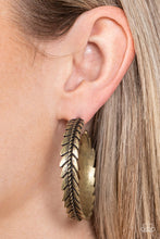 Load image into Gallery viewer, Paparazzi Flew The Nest - Brass Hoop Earrings
