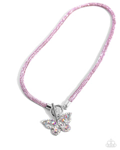 Paparazzi On SHIMMERING Wings - Pink Necklace