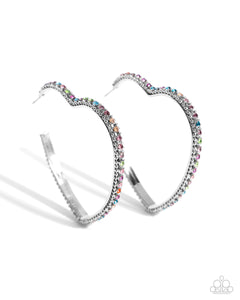 Paparazzi Halftime Hearts - Multi Heart Hoop Earrings