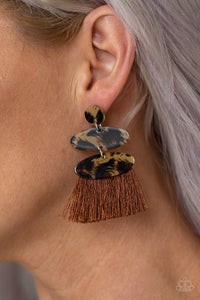 Paparazzi No One Likes A Cheetah - Brown Earrings