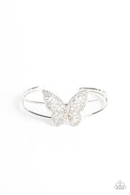 Load image into Gallery viewer, Paparazzi Butterfly Bella - White Butterfly Cuff Bracelet
