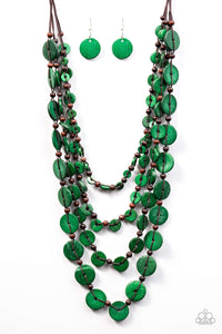 Paparazzi - Fiji Flair - Green Necklace