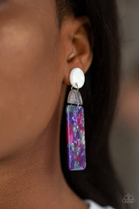 Paparazzi HAUTE On Their Heels - Purple Acrylic Earrings