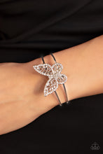 Load image into Gallery viewer, Paparazzi Butterfly Bella - White Butterfly Cuff Bracelet
