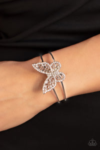 Paparazzi Butterfly Bella - White Butterfly Cuff Bracelet