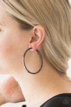 Load image into Gallery viewer, Paparazzi Dangerously Dynamic - Black Hoop Earrings
