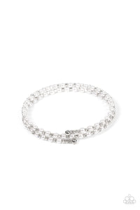 Paparazzi Regal Wraparound - White Coil Bracelet