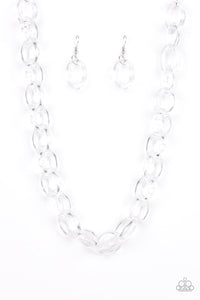 Paparazzi Ice Queen - Clear Acrylic Link Necklace