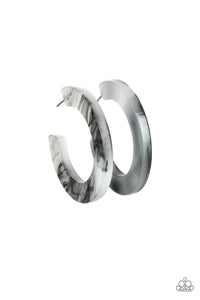 Paparazzi Oceanside Oasis - Black Acrylic Hoop Earrings