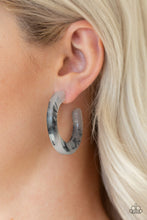 Load image into Gallery viewer, Paparazzi Oceanside Oasis - Black Acrylic Hoop Earrings
