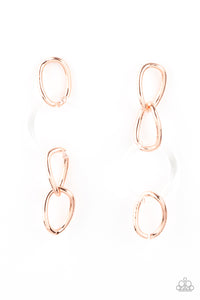 Paparazzi Talk In Circles - Copper Link Earrings
