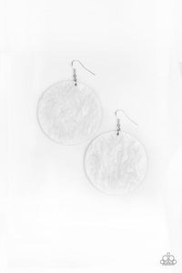 Paparazzi SEA Where It Goes - White Earrings