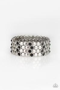 Paparazzi Scattered Starlight - Black and Silver Bracelet