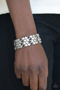 Paparazzi Scattered Starlight - Black and Silver Bracelet