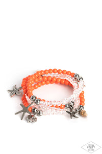 Paparazzi Ocean Breeze - Orange Bracelet