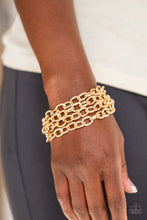 Load image into Gallery viewer, Paparazzi Fast Ball - Gold Bracelet
