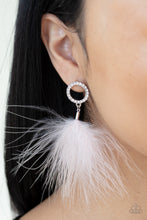 Load image into Gallery viewer, BOA Down - Paparazzi - White Feather Earring
