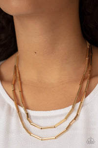 Paparazzi - A Pipe Dream - Gold Necklace