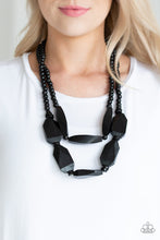 Load image into Gallery viewer, Paparazzi Tropical Heat Wave - Black Wooden Necklace
