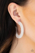 Load image into Gallery viewer, Paparazzi Oceanside Oasis - White Acrylic Hoop Earrings
