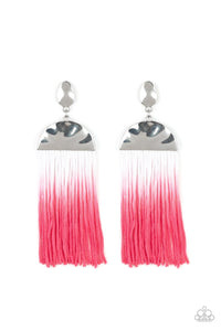 Paparazzi Rope Them In - Pink Tassel Earrings