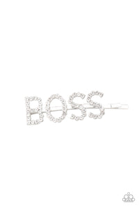 Yas Boss! - White Paparazzi Hair Pin