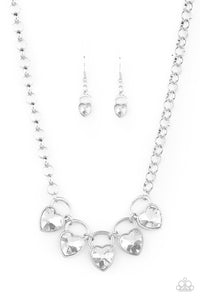 Paparazzi HEART On Your Heels - White Heart Necklace