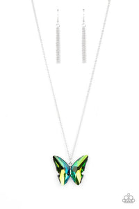 Paparazzi The Social Butterfly Effect - Blue/Green Butterfly Necklace