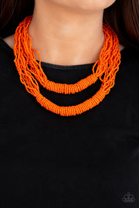 Paparazzi - Right As RAINFOREST - Orange Necklace