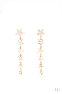 Paparazzi Americana Attitude - Gold Earrings