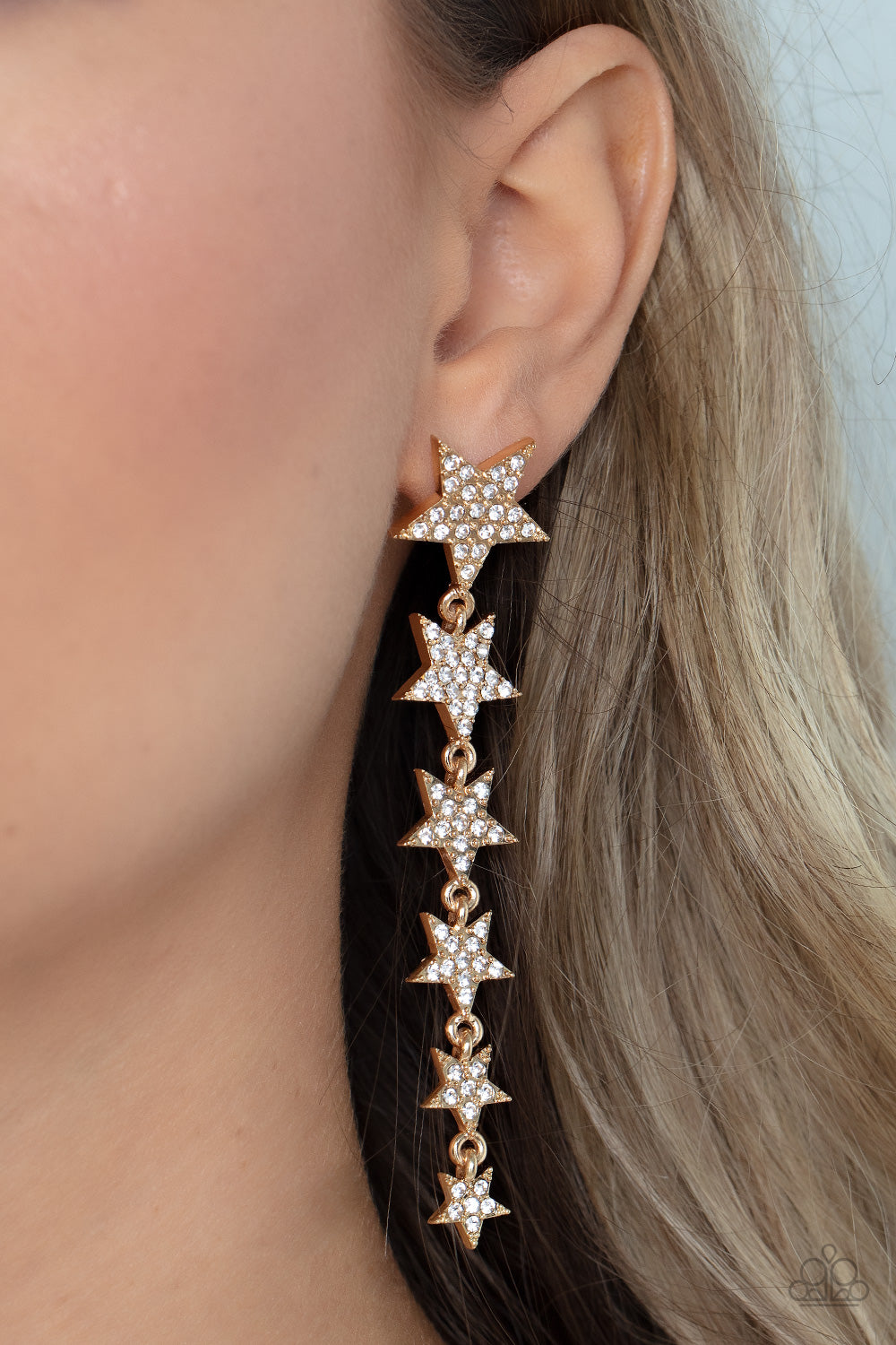 Paparazzi Americana Attitude - Gold Earrings