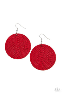 Paparazzi Leathery Loungewear - Red Earrings